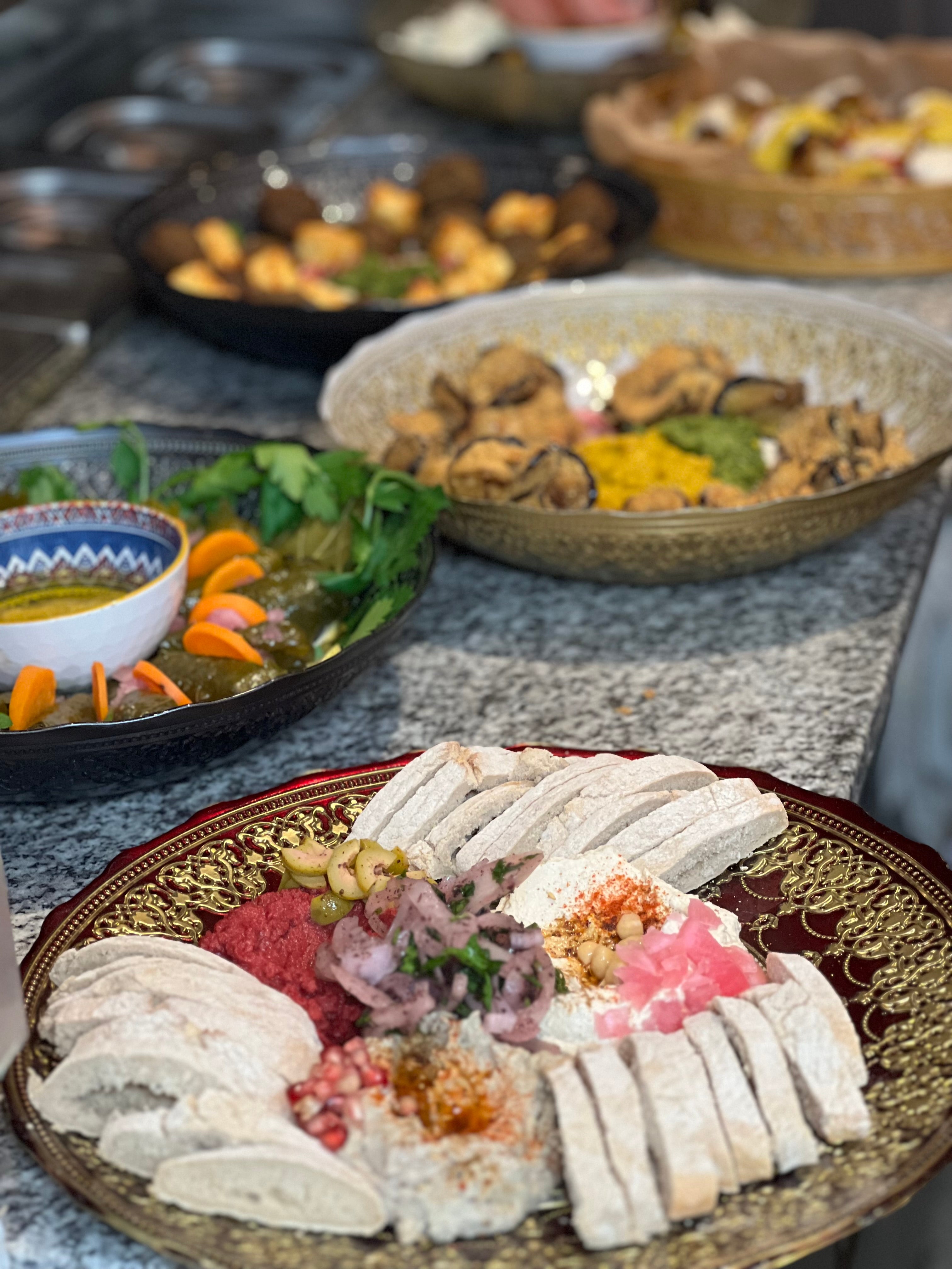 Catering style vegetarian mezze